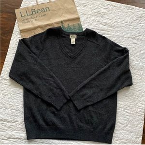 Very nice Black/Blue LL bean V-Neck sweater. Perfect for casual or work wear.